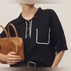 Anthropologie embellished polo shirt